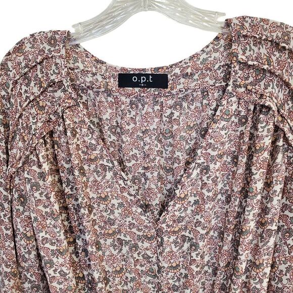 OPT Leah Evereve Dress Size Small Floral Sheer skater fit flare Short Cottage - Picture 6 of 16